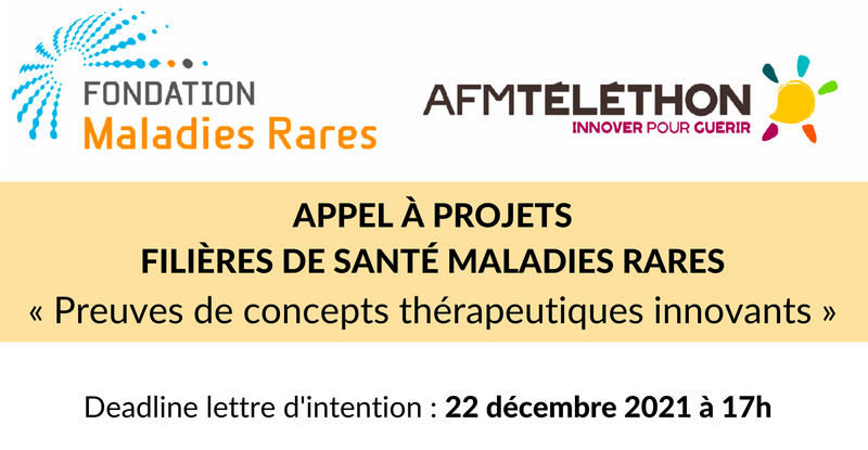 Appel à projets « Preuves de concepts thérapeutiques innovants » - Fondation Maladies Rares et AFM Téléthon