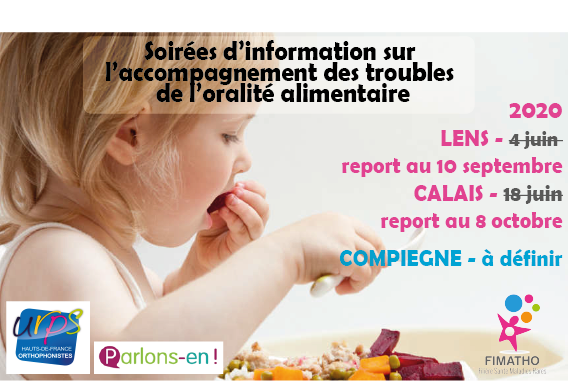 Soirées d'information sur l'accompagnement des troubles de l'oralité alimentaire/troubles alimentaires pédiatriques